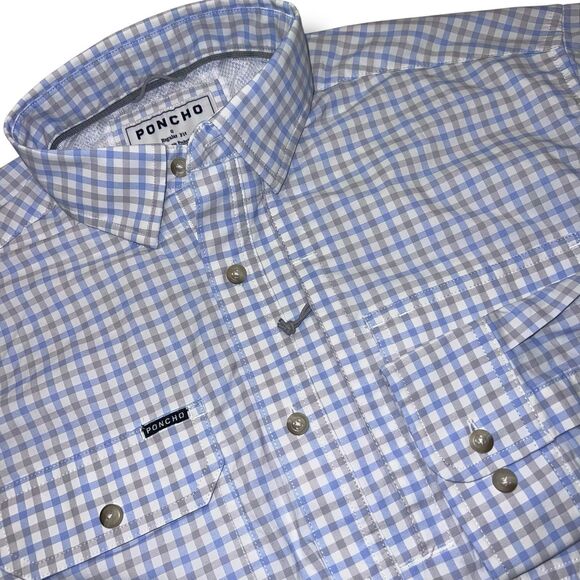 Poncho Shirt Mens Small Slim Long Sleeve Button Up - Picture 1 of 12
